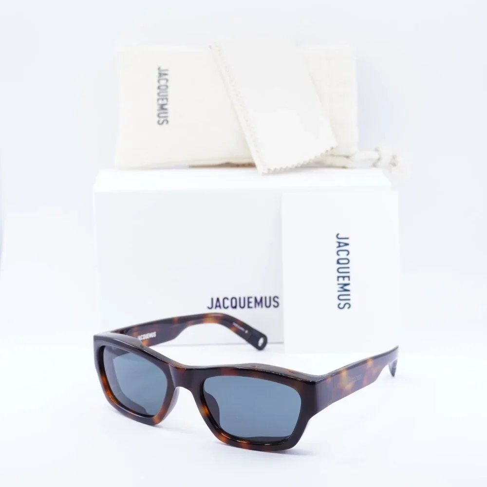 Jacquemus MERIDIANO JAC/9 C2 Sunglasses Dark Havana Rectangle Frame, Grey Lenses - Picture 11 of 11